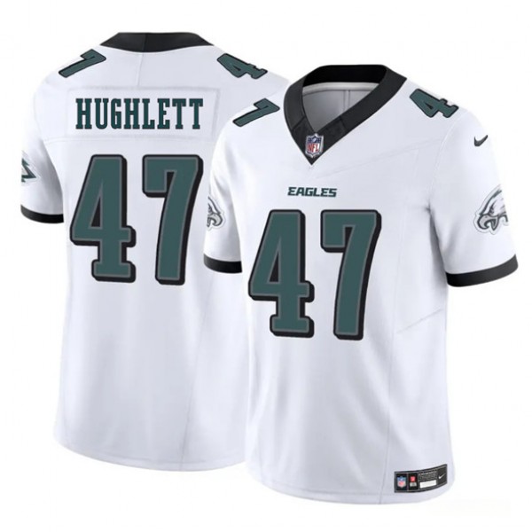 Philadelphia Eagles #47 Charley Hughlett White 2025 New F.U.S.E. Vapor Untouchable Limited Stitched Jersey