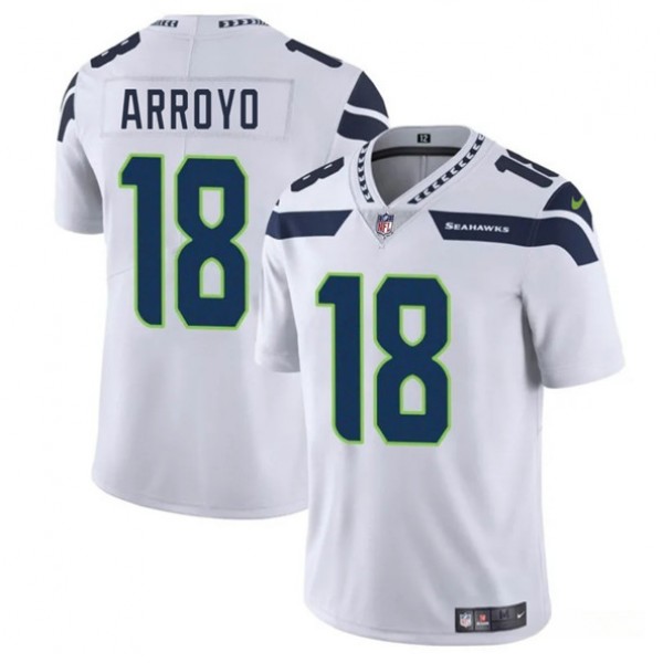 Seattle Seahawks #18 Elijah Arroyo White 2025 Draft Vapor Limited Stitched Jersey