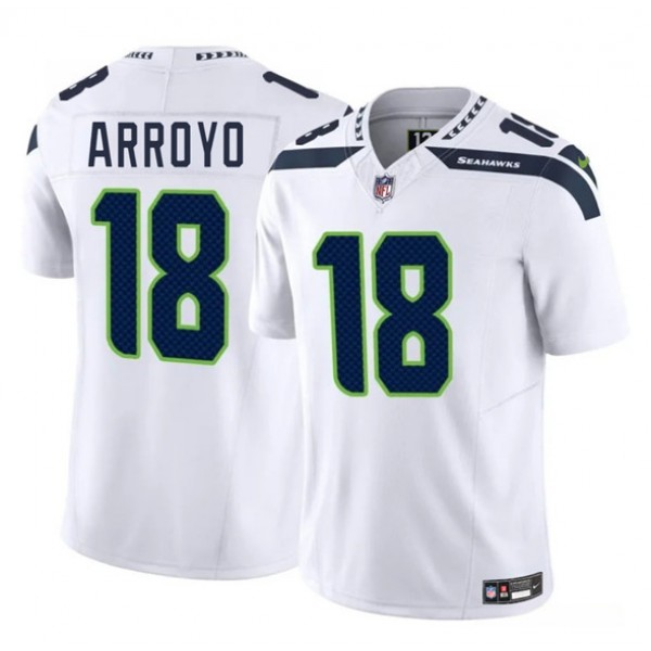 Seattle Seahawks #18 Elijah Arroyo White 2025 Draft F.U.S.E. Vapor Limited Stitched Jersey