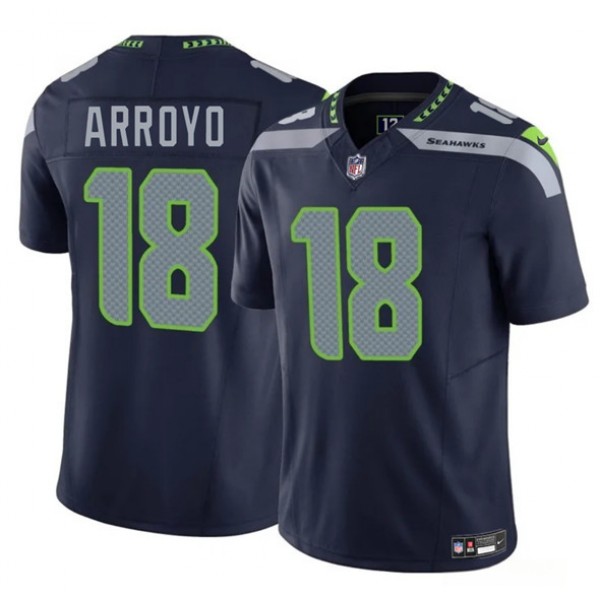 Seattle Seahawks #18 Elijah Arroyo Navy 2025 Draft F.U.S.E. Vapor Limited Stitched Jersey