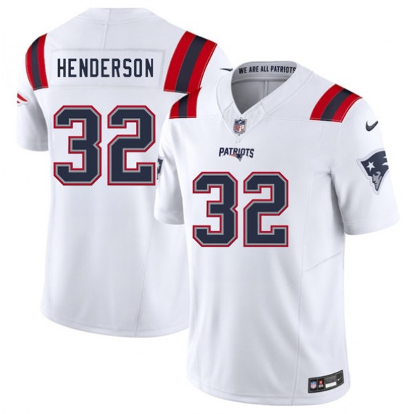 New England Patriots #32 TreVeyon Henderson White 2025 F.U.S.E. Vapor Limited Stitched Jersey