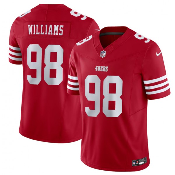 San Francisco 49ers #98 Mykel Williams Red 2025 Draft F.U.S.E. Vapor Untouchable Limited Stitched Jersey