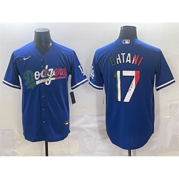 Los Angeles Dodgers #17 Shohei Ohtani Blue Mexico Stitched Jersey