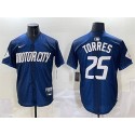 Detroit Tigers #25 Gleyber Torres Navy City Connect Cool Base Limited Stitched Jersey
