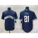 Chicago Cubs #21 Sammy Sosa Navy City Connect Stitched Jersey