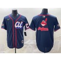 American League Cleveland Guardians Team Big Logo Navy 2025 All-Star Edition Limited Stitched Jersey