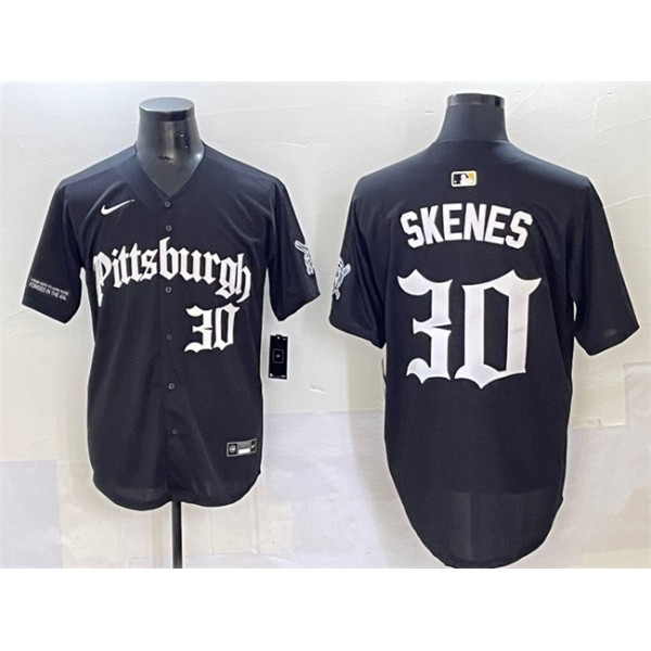 Pittsburgh Pirates #30 Paul Skenes Black 'Gothic Steel City Edition' Vapor Limited Stitched Jersey