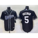 Los Angeles Dodgers #5 Freddie Freeman Black Fashion Stitched Jersey