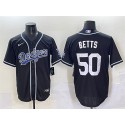 Los Angeles Dodgers #50 Mookie Betts Black Fashion Stitched Jersey