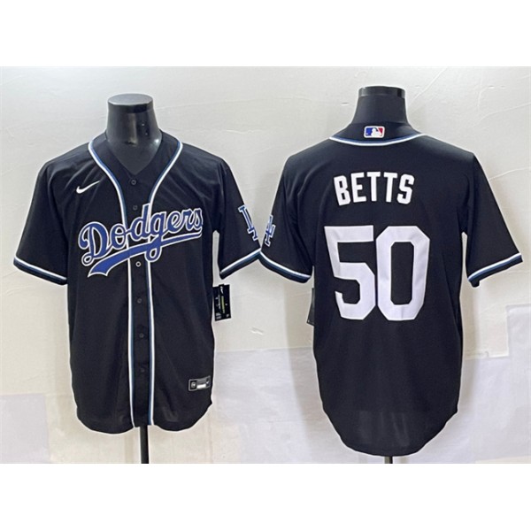 Los Angeles Dodgers #50 Mookie Betts Black Fashion Stitched Jersey