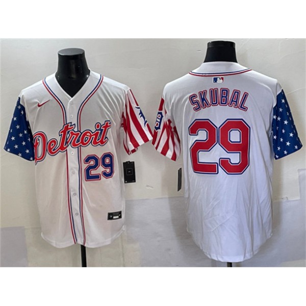 Detroit Tigers #29 Tarik Skubal White 2025 Memorial Day Vapor Premier Limited Stitched Jersey