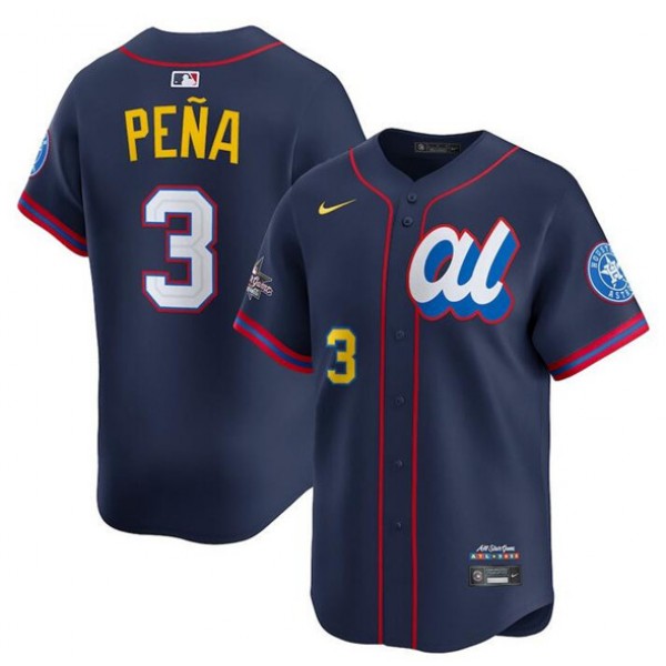 American League #3 Jeremy Pe?a Navy 2025 All-Star Edition Limited Stitched Jersey