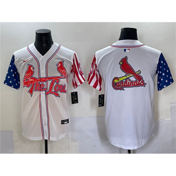 St. Louis Cardinals Team Big Logo White Independence Day Vapor Premier Limited Stitched Jerseys