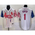 St. Louis Cardinals #1 Ozzie Smith White Independence Day Vapor Premier Limited Stitched Jersey