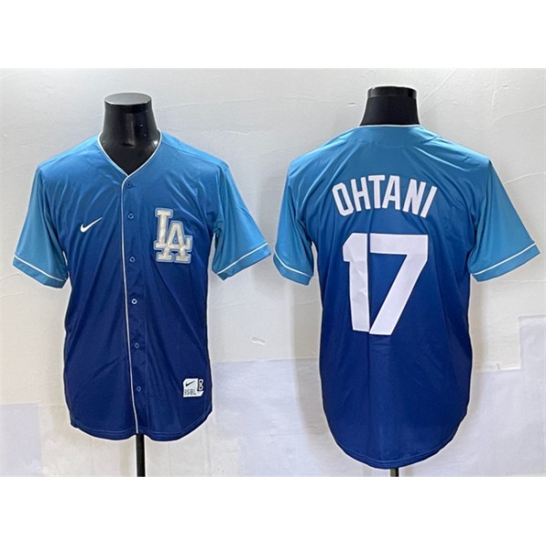 Los Angeles Dodgers #17 Shohei Ohtani Blue Stitched Jersey
