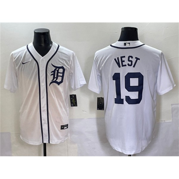 Detroit Tigers #19 Will Vest White Cool Base Stitched Jersey