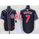Chicago Cubs #7 Dansby Swanson Black 2025 Independence Day Vapor Premier Limited Stitched Jersey