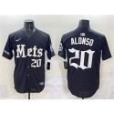 New York Mets #20 Pete Alonso Black 'Gotham Gothic Edition' Vapor Premier Limited Stitched Jersey