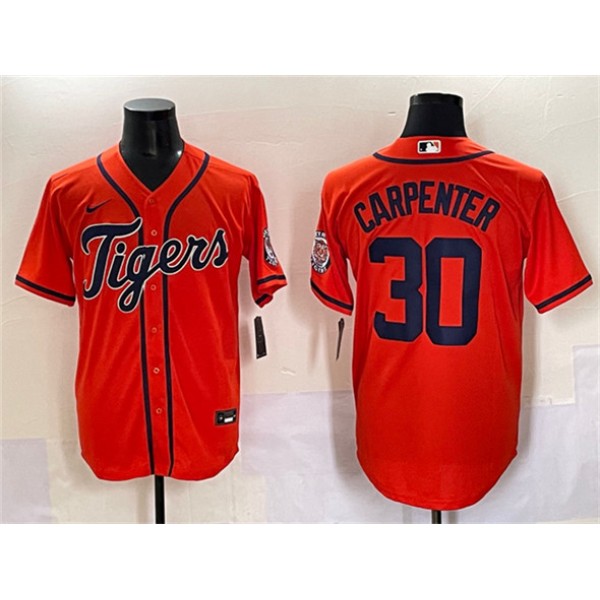 Detroit Tigers #30 Kerry Carpenter Orange With Patch Cool Base Stitched Jersey