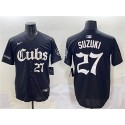 Chicago Cubs #27 Seiya Suzuki Black 'Gothic North Side Edition' Vapor Premier Limited Stitched Jersey
