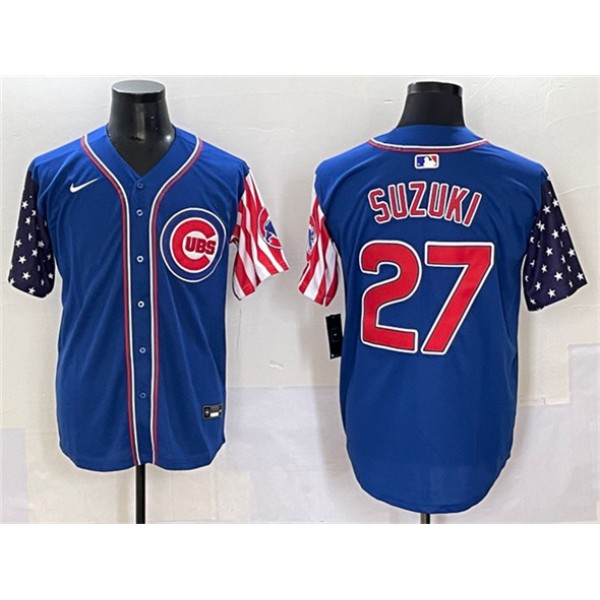 Chicago Cubs #27 Seiya Suzuki Royal 2025 Independence Day Vapor Premier Limited Stitched Jersey