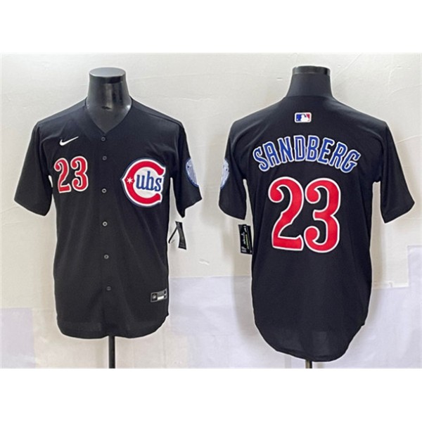 Chicago Cubs #23 Ryne Sandberg Black Limited Stitched Jersey