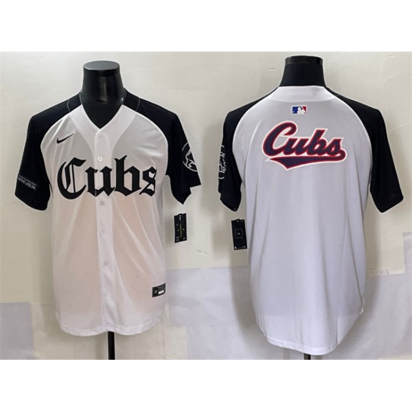 Chicago Cubs Team Big Logo White Black 'Gothic North Side Edition' Vapor Premier Limited Stitched Jersey