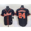 Detroit Tigers #24 Miguel Cabrera Black With Patch Cool Base Stitched Jersey
