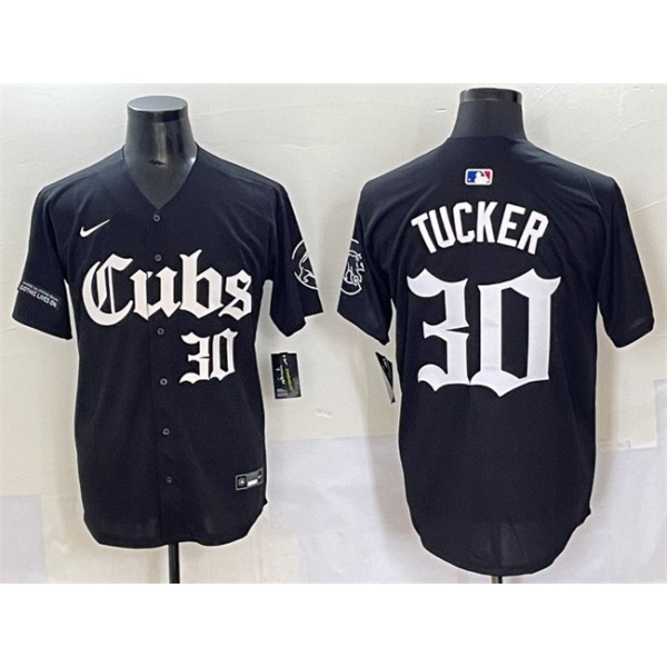 Chicago Cubs #30 Kyle Tucker Black 'Gothic North Side Edition' Vapor Premier Limited Stitched Jersey