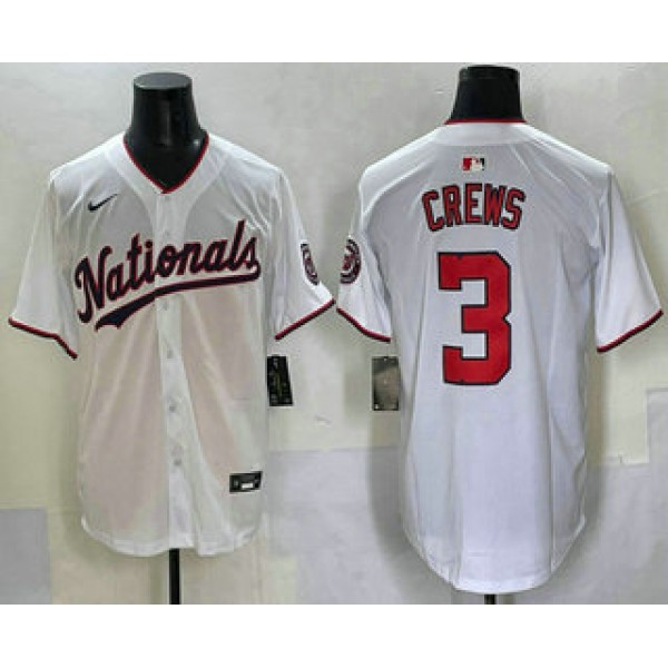 Washington Nationals #3 Dylan Crews White Limited Stitched Jersey