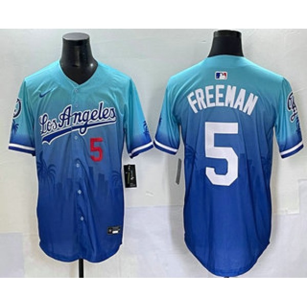 Los Angeles Dodgers #5 Freddie Freeman Blue 2025 City Connect Limited Stitched Jersey