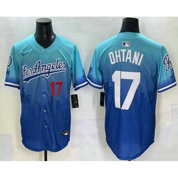 Los Angeles Dodgers #17 Shohei Ohtani Blue 2025 City Connect Limited Stitched Jersey