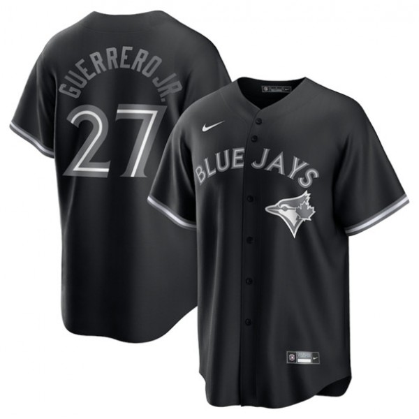 Toronto Blue Jays #27 Vladimir Guerrero Jr. Black Lights Out Limited Stitched Jersey