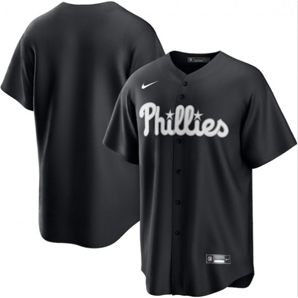 Philadelphia Phillies Blank Black Lights Out Limited Stitched Jersey
