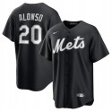 New York Mets #20 Pete Alonso Black Lights Out Limited Stitched Jersey