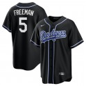 Los Angeles Dodgers #5 Freddie Freeman Black Lights Out Limited Stitched Jersey