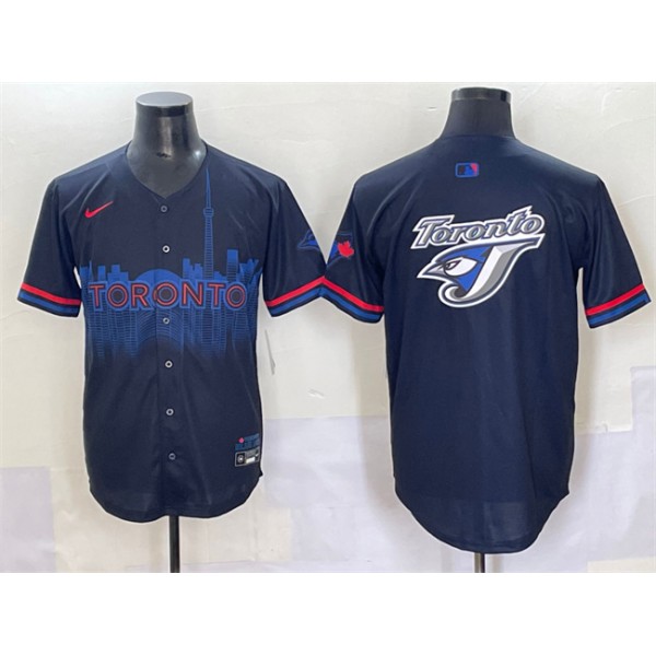 Toronto Blue Jays Team Big Logo Navy 2024 City Connect Limited Stitched Jersey