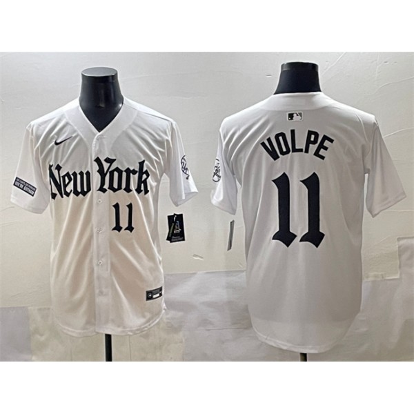 New York Yankees #11 Anthony Volpe White 'Gothic Legacy Edition' Vapor Premier Limited Stitched Jersey