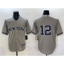 New York Yankees #12 Trent Grisham Grey Cool Base Stitched Jersey