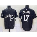 Los Angeles Dodgers #17 Shohei Ohtani Black 2025 LA Gothic Style With 2024 World Series Champions Patch Vapor Premier Limited Stitched Jersey