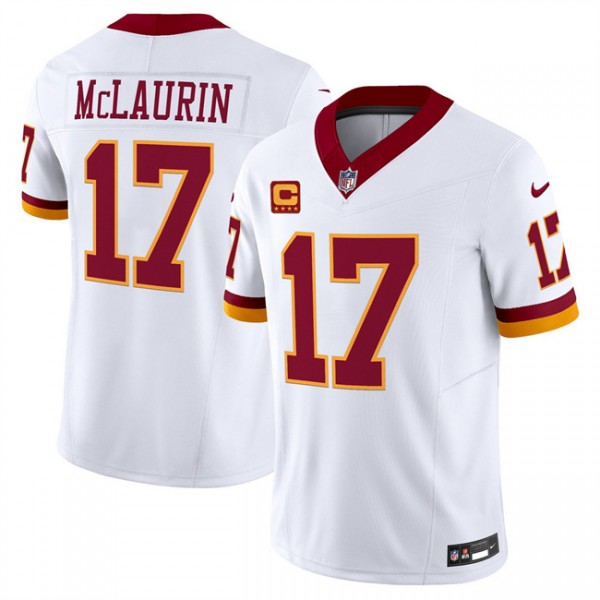 Washington Commanders #17 Terry McLaurin White 2025 F.U.S.E. With 4-star C Patch Throwback Vapor Limited Stitched Jersey