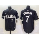 Chicago Cubs #7 Dansby Swanson Black 'Gothic North Side Edition' Vapor Premier Limited Stitched Jersey