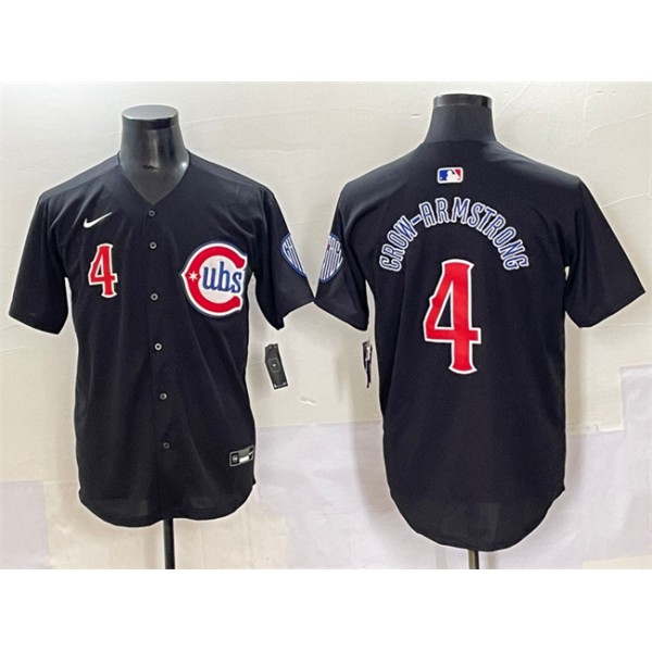 Chicago Cubs #4 Pete Crow-Armstrong Black Limited Stitched Jersey