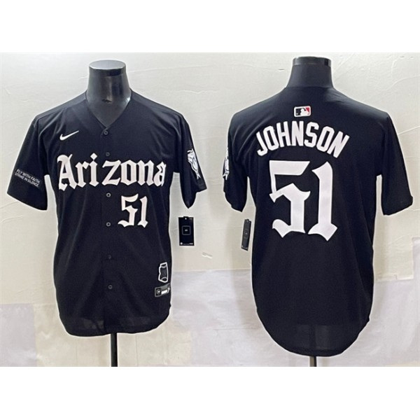 Arizona Diamondbacks #51 Randy Johnson Black 'Gothic Desert Fang Edition' Vapor Premier Limited Stitched Jersey