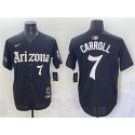 Arizona Diamondbacks #7 Corbin Carroll Black 'Gothic Desert Fang Edition' Vapor Limited Stitched Jersey