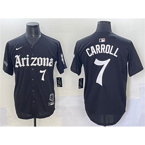 Arizona Diamondbacks #7 Corbin Carroll Black 'Gothic Desert Fang Edition' Vapor Limited Stitched Jersey