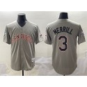 San Diego Padres #3 Jackson Merrill Gray Fashion Throwback With Patch Cool Base Stitched Jersey