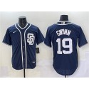 San Diego Padres #19 Tony Gwynn Navy Cool Base Stitched Jersey