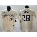 Philadelphia Phillies #28 Alec Bohm Cream Gothic Vapor Limited Stitched Jersey