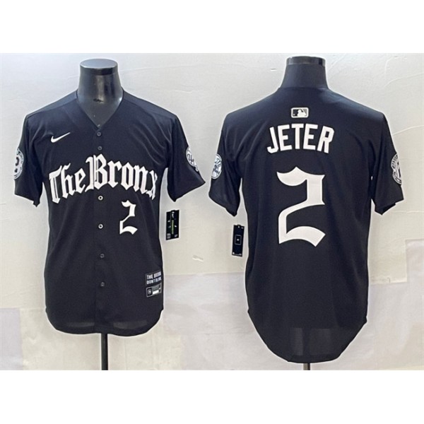 New York Yankees #2 Derek Jeter Black 'Gothic Legacy Edition' Vapor Premier Limited Stitched Jersey